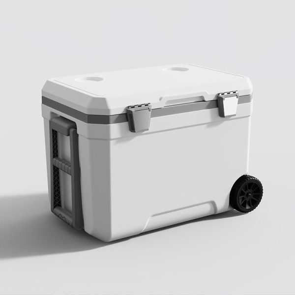 45L Outdoor Portable Wheel Refrigerated Food Cooler with Pull Handle