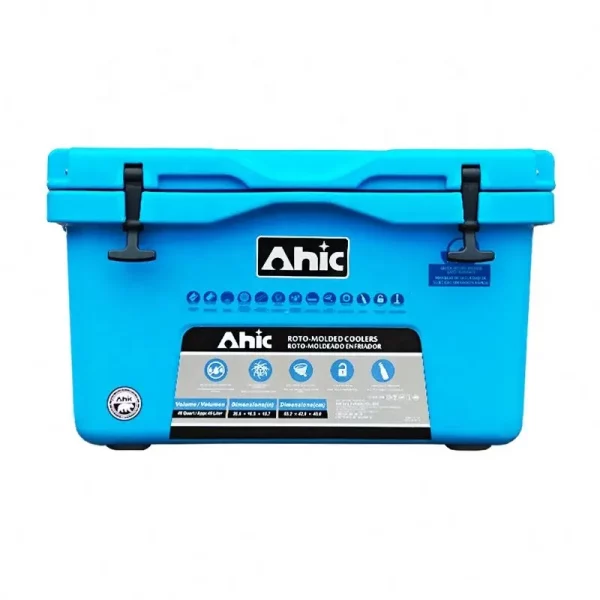 AHIC 45 QT Food Grade LLDPE Rotomolded Coolers with Wheels and Rope Handles